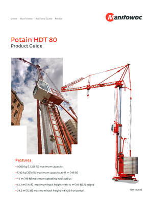 Macalare turn - deplasare cărucior pe braț - rotire în partea inferioară Potain HDT 80