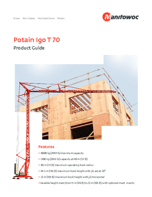 Macalare turn - deplasare cărucior pe braț - rotire în partea inferioară Potain IGO T 70