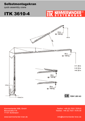 Macalare turn - deplasare cărucior pe braț - rotire în partea inferioară ITK ITK 3610-4