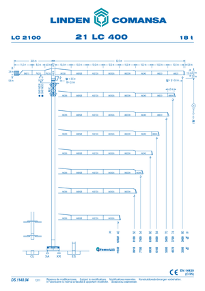 Macalare turn - deplasare cărucior pe braț - rotire în partea superioară Comansa 21LC400