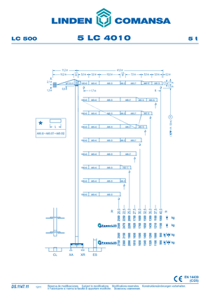 Macalare turn - deplasare cărucior pe braț - rotire în partea superioară Comansa 5LC4010