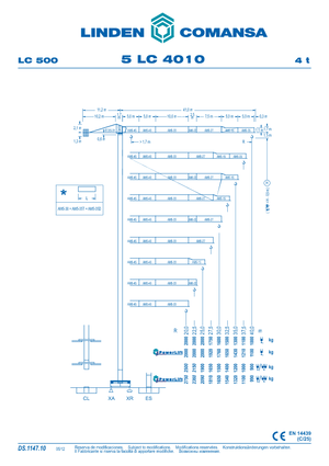 Macalare turn - deplasare cărucior pe braț - rotire în partea superioară Comansa 5LC4010