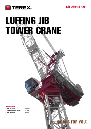 Macalare turn - deplasare cărucior pe braț - rotire în partea superioară Terex Comedil (Zeppelin) CTL 260-18