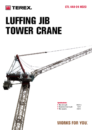 Macalare turn - deplasare cărucior pe braț - rotire în partea superioară Terex Comedil (Zeppelin) CTL 440-24