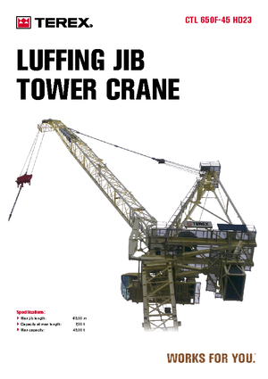 Macalare turn - deplasare cărucior pe braț - rotire în partea superioară Terex Comedil (Zeppelin) CTL 650 F 45