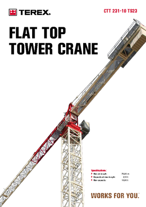 Macalare turn - deplasare cărucior pe braț - rotire în partea superioară Terex Comedil (Zeppelin) CTT 231-10