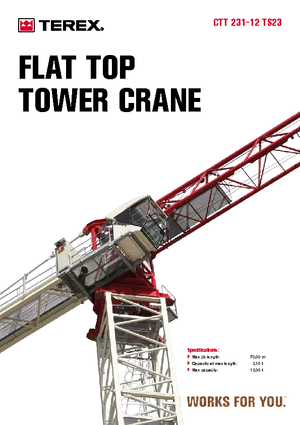 Macalare turn - deplasare cărucior pe braț - rotire în partea superioară Terex Comedil (Zeppelin) CTT 231-12