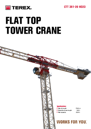 Macalare turn - deplasare cărucior pe braț - rotire în partea superioară Terex Comedil (Zeppelin) CTT 361-20