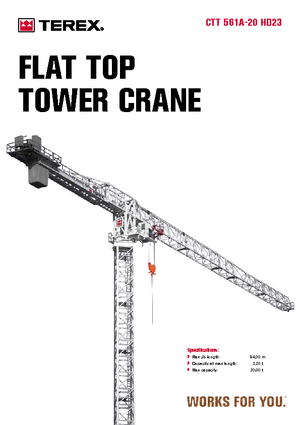 Macalare turn - deplasare cărucior pe braț - rotire în partea superioară Terex Comedil (Zeppelin) CTT 561 A 20