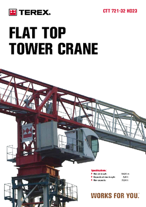 Macalare turn - deplasare cărucior pe braț - rotire în partea superioară Terex Comedil (Zeppelin) CTT 721-32