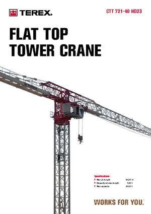 Macalare turn - deplasare cărucior pe braț - rotire în partea superioară Terex Comedil (Zeppelin) CTT 721-40