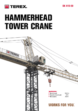 Macalare turn - deplasare cărucior pe braț - rotire în partea superioară Terex Peiner SK 415-F-Ts 212.1