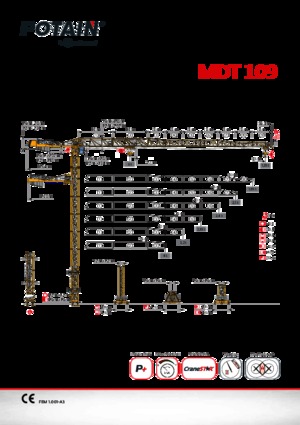 Macalare turn - deplasare cărucior pe braț - rotire în partea superioară Potain MDT 109