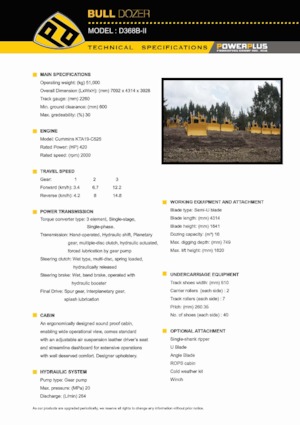 Buldozere pe șenile PowerPlus D368B-II