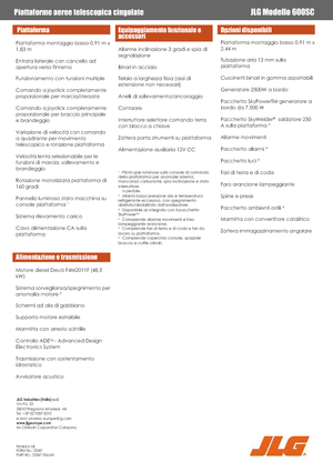 Nacele telescopice pe șenile JLG 600SC