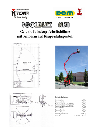 Nacele cu braț articulat pe șenile Hinowa GL 14.70