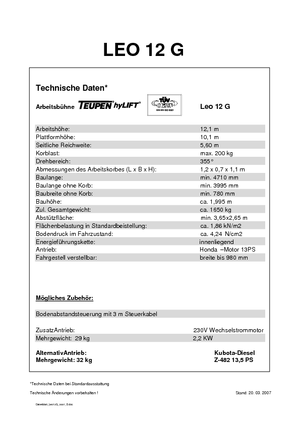 Nacele cu braț articulat pe șenile TEUPEN Leo 12 G