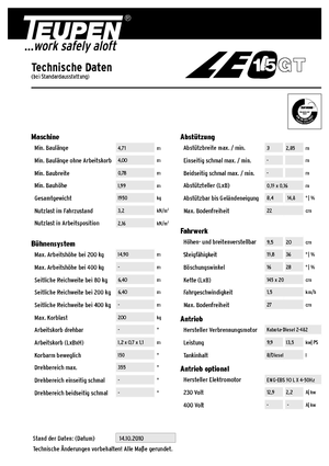 Nacele cu braț articulat pe șenile TEUPEN Leo 15 GT