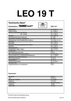 Nacele cu braț articulat pe șenile TEUPEN Leo 19 T