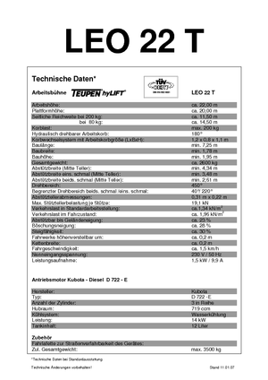 Nacele telescopice pe șenile TEUPEN Leo 22 T