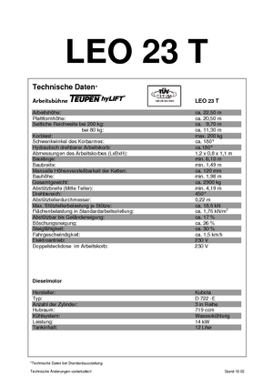 Nacele telescopice pe șenile TEUPEN Leo 23 T