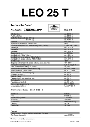 Nacele telescopice pe șenile TEUPEN Leo 25 T