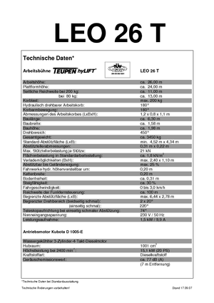 Nacele telescopice pe șenile TEUPEN Leo 26 T