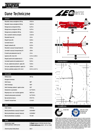 Nacele cu braț articulat pe șenile TEUPEN LEO40GTX