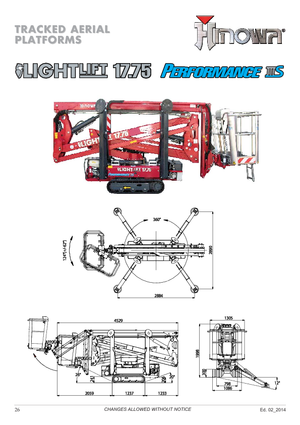 Nacele cu braț articulat pe șenile Hinowa Lightlift 17.75 Performance IIIS MK3