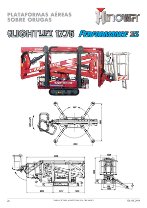 Nacele cu braț articulat pe șenile Hinowa Lightlift 17.75 Performance IIIS MK3