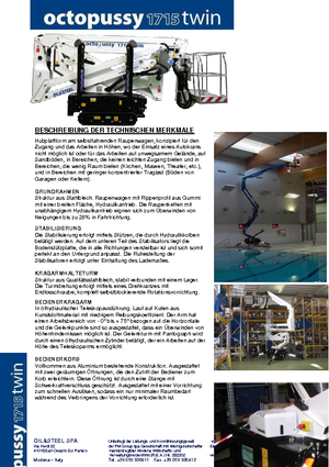 Nacele cu braț articulat pe șenile Oil & Steel Octopussy 1715 Twin