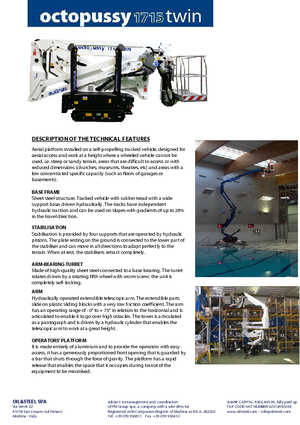 Nacele cu braț articulat pe șenile Oil & Steel Octopussy 1715 Twin