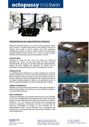 Nacele cu braț articulat pe șenile Oil & Steel Octopussy 1715 Twin