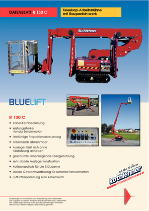 Nacele telescopice pe șenile Bluelift - Rothlehner R 130 C