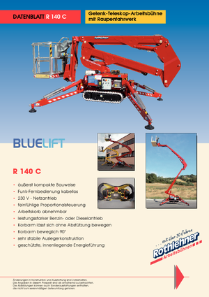 Nacele telescopice pe șenile Bluelift - Rothlehner R 140 C