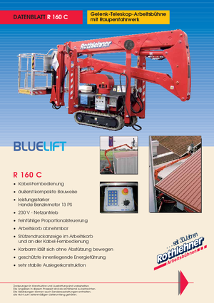 Nacele cu braț articulat pe șenile Bluelift - Rothlehner R 160 C