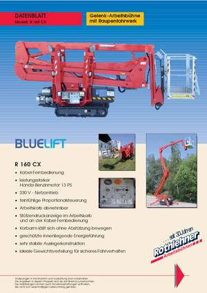Nacele cu braț articulat pe șenile Bluelift - Rothlehner R 160 CX