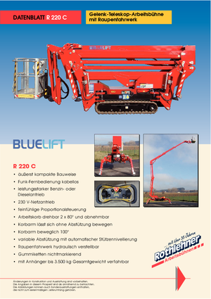 Nacele telescopice pe șenile Bluelift - Rothlehner R 220 C
