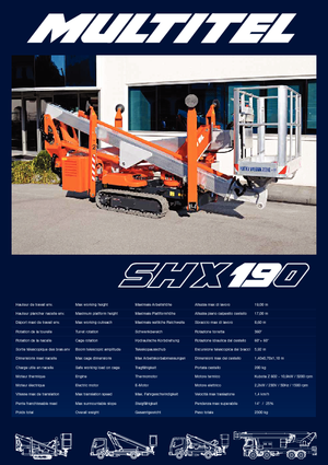 Nacele cu braț articulat pe șenile Multitel SHX 190