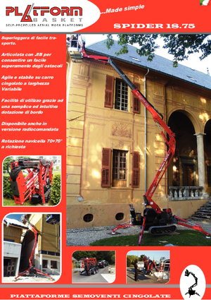 Nacele cu braț articulat pe șenile Basket Spider 18.75