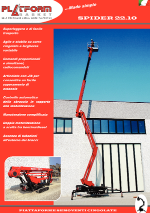 Nacele cu braț articulat pe șenile Basket Spider 22.10