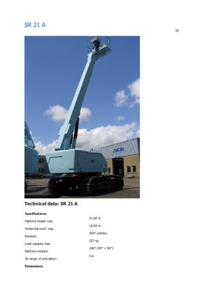 Nacele telescopice pe șenile Aichi SR21A