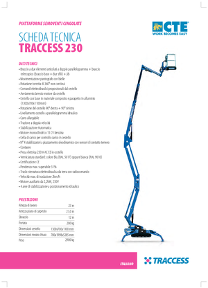Nacele cu braț articulat pe șenile CTE Traccess 230