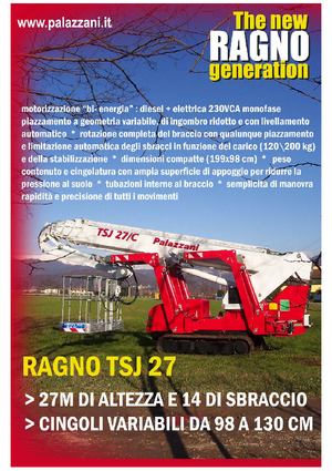 Nacele telescopice pe șenile Palazzani TSJ 27 C