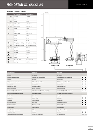 Platforme de ridicare de tip foarfecă pe șenile Holland-Lift X-Z 85 DL 22 TR