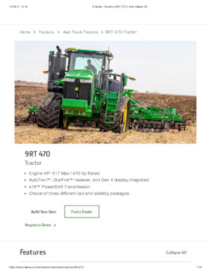 Tractoare pe șenile John Deere 9RT 470