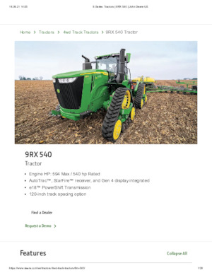 Tractoare pe șenile John Deere 9RX 540