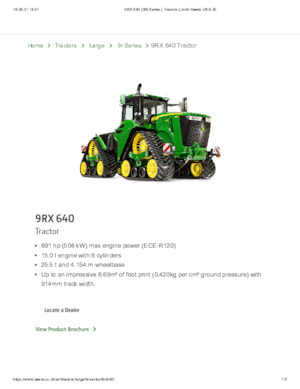 Tractoare pe șenile John Deere 9RX 640