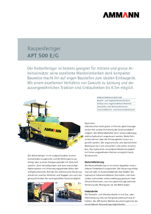 Finisoare de asfalt pe șenile Ammann AFT 500 E/G