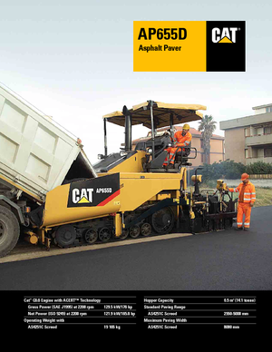 Finisoare de asfalt pe șenile Caterpillar AP655D